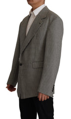 Dolce & Gabbana Grau kariertes Sakko Blazer Einreiher