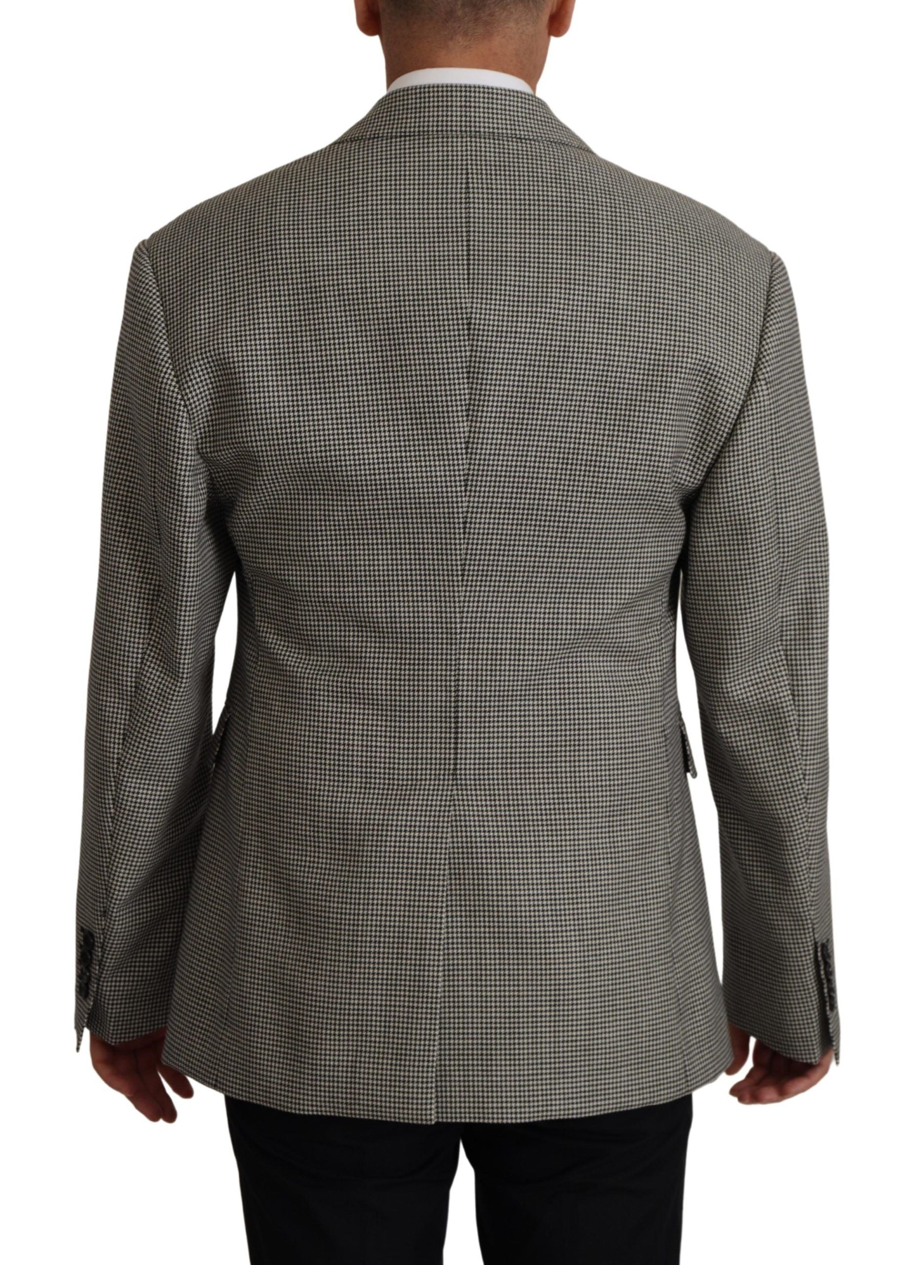 Dolce & Gabbana Grau kariertes Sakko Blazer Einreiher