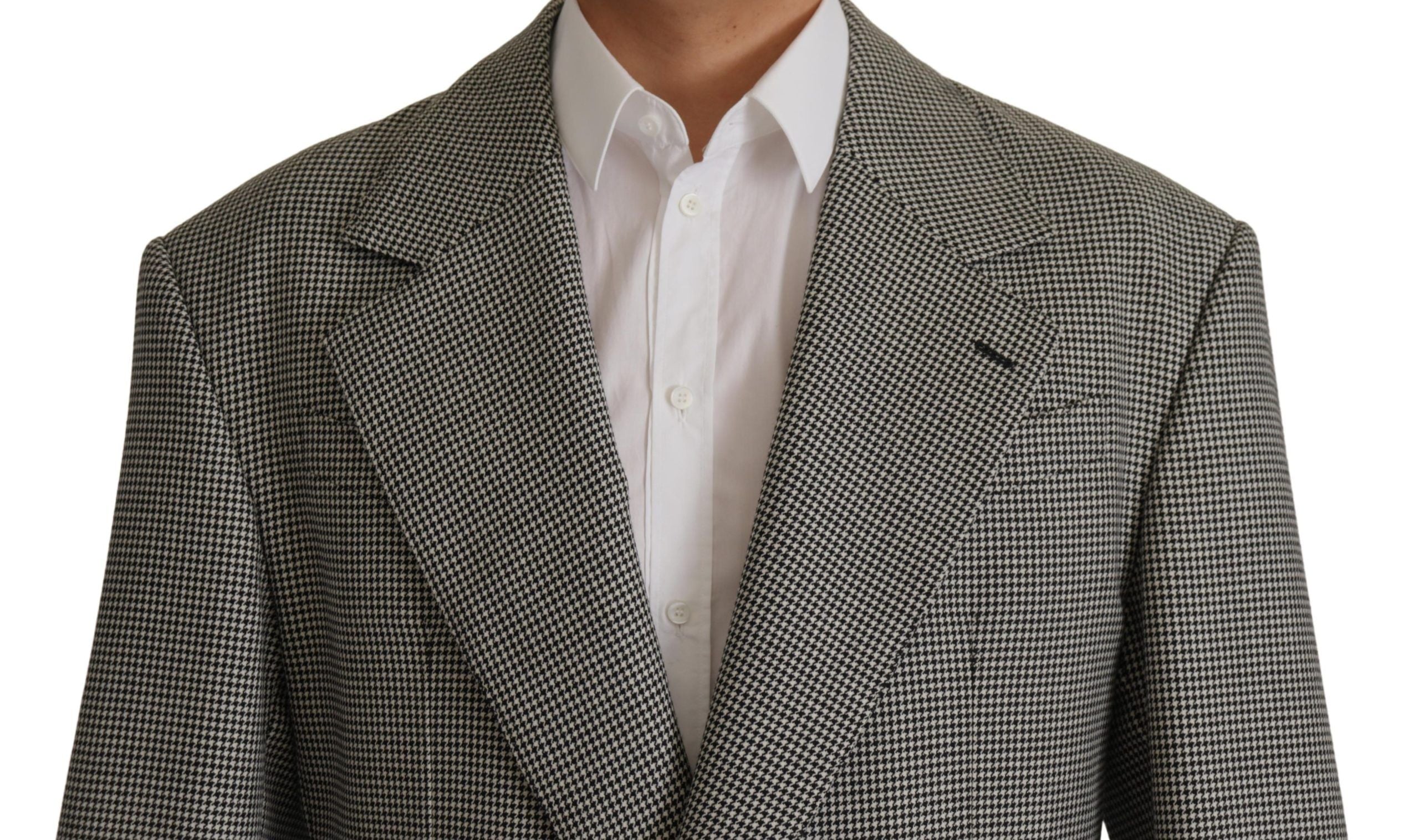 Dolce & Gabbana Grau kariertes Sakko Blazer Einreiher