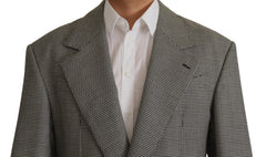 Dolce & Gabbana Grau kariertes Sakko Blazer Einreiher