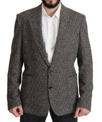 Dolce & Gabbana Grijze Katoenen Fantasy Blazer met enkele rij knopen