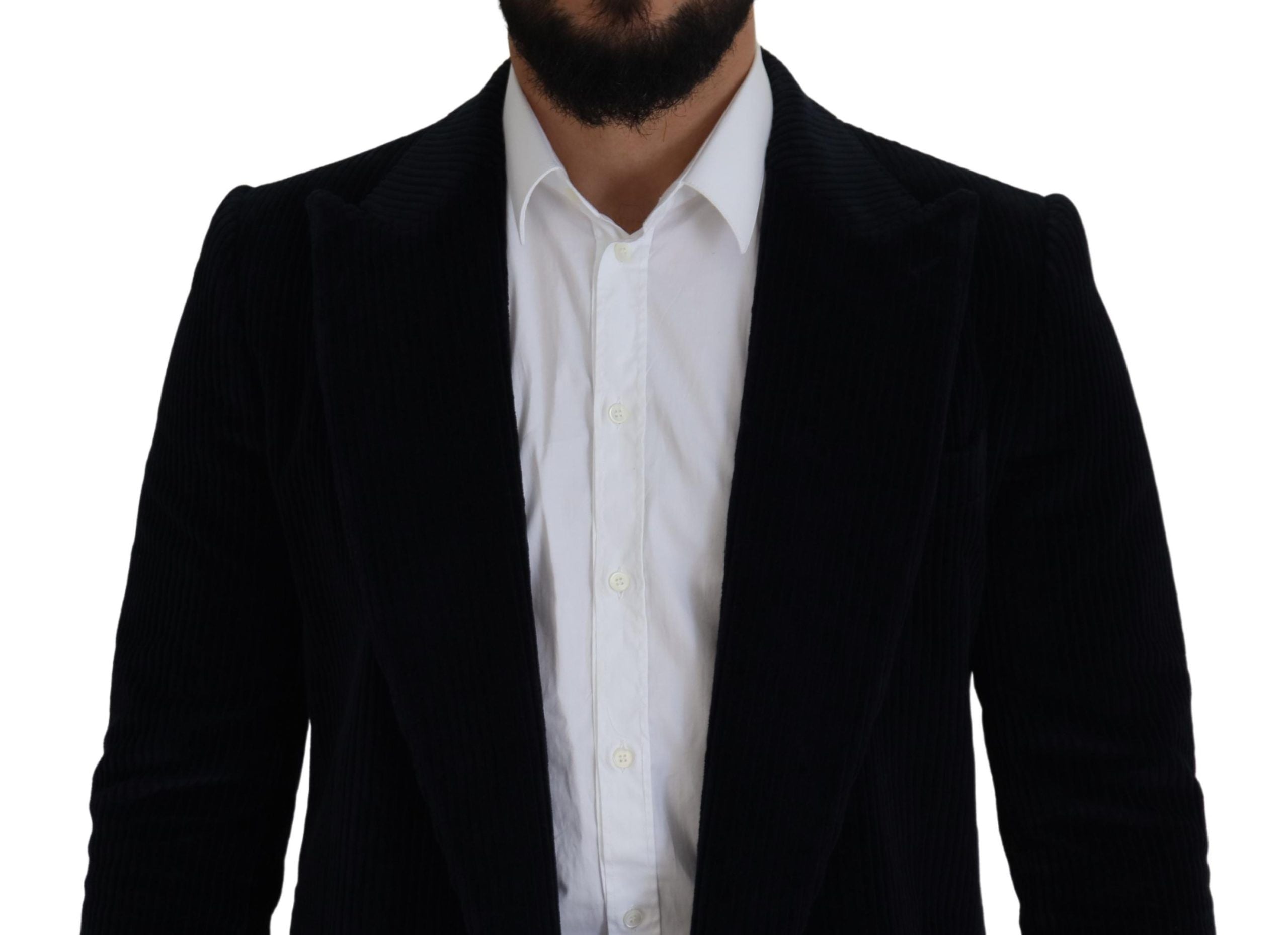 Dolce & Gabbana Schwarze Baumwollstrickjacke Langer Mantel Herrenjacke