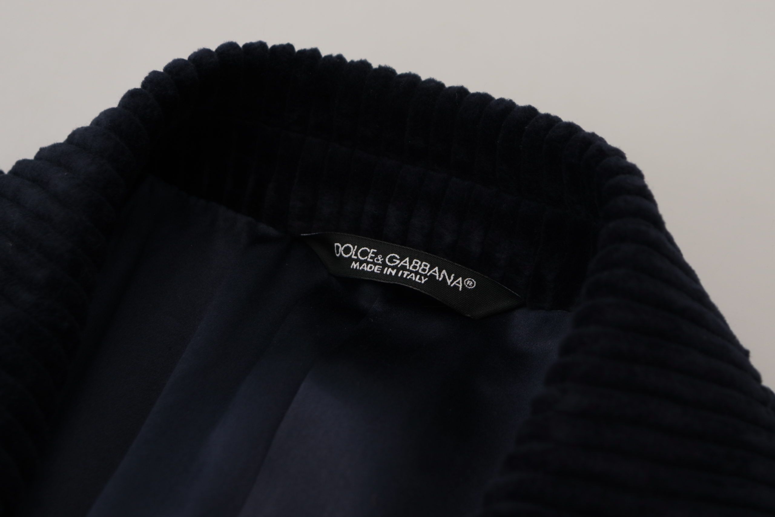 Dolce & Gabbana Schwarze Baumwollstrickjacke Langer Mantel Herrenjacke
