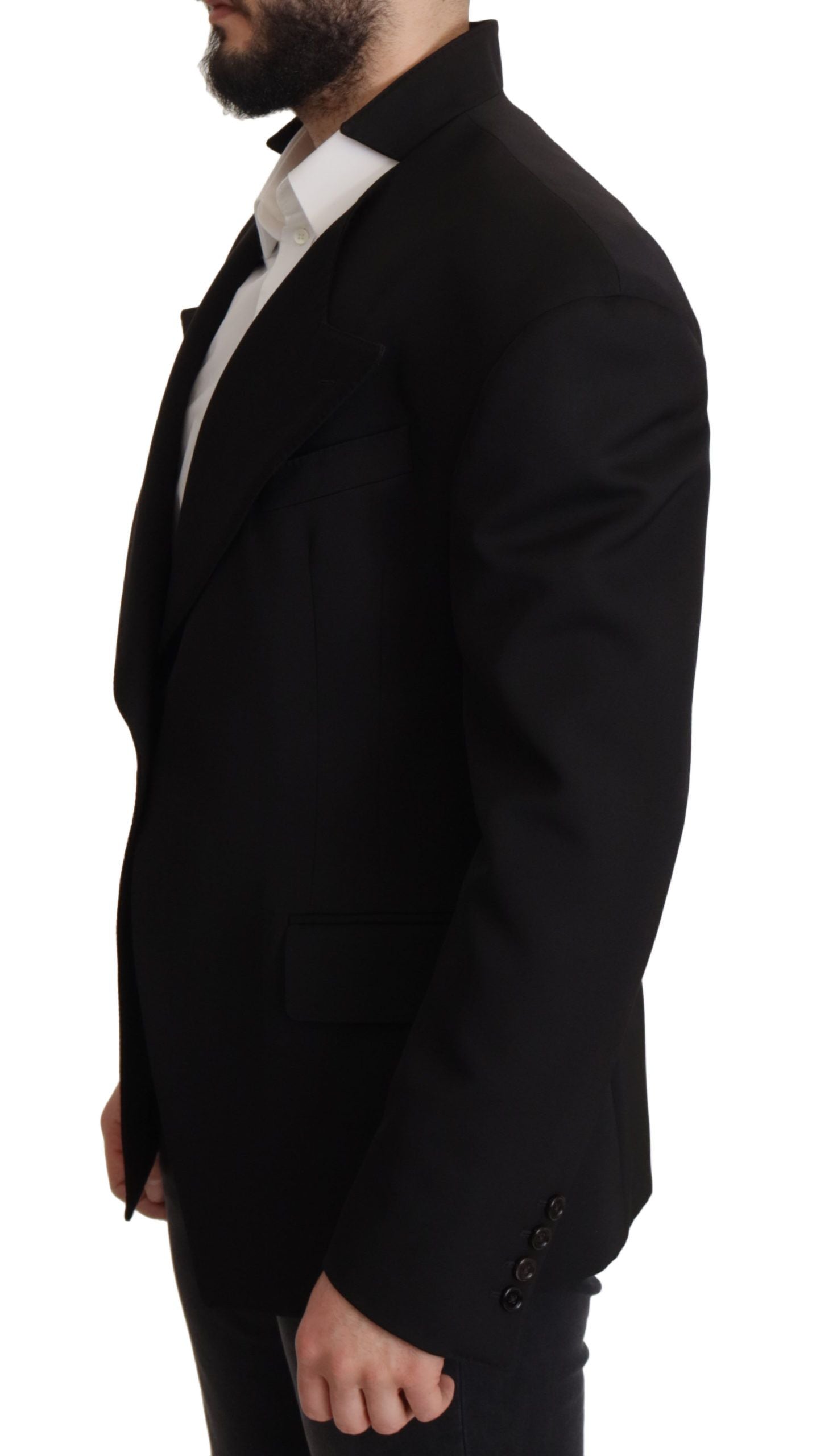 Dolce & Gabbana Zwart Wollen Single Breasted Jas Blazer