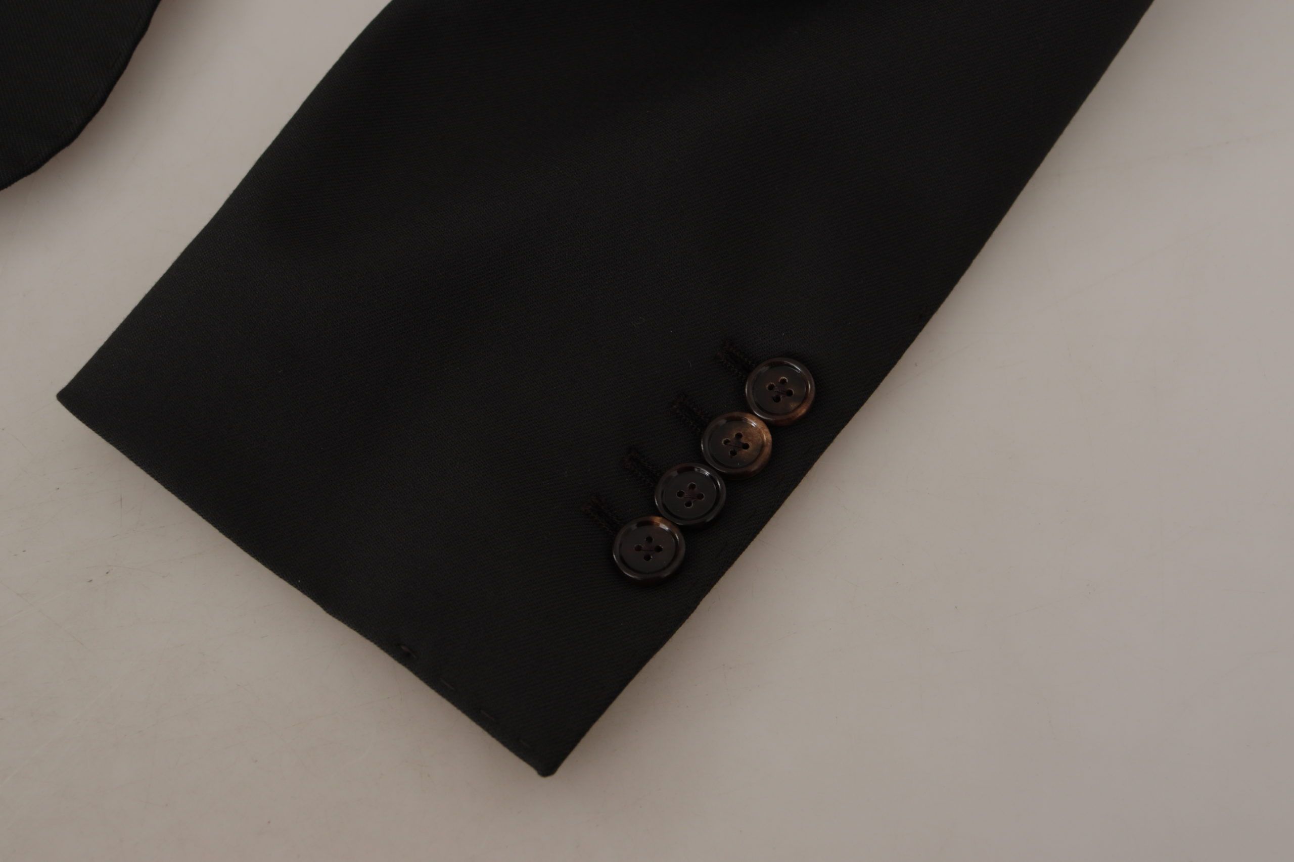 Dolce & Gabbana Schwarzer Blazer aus Wolle mit einfacher Knopfleiste v