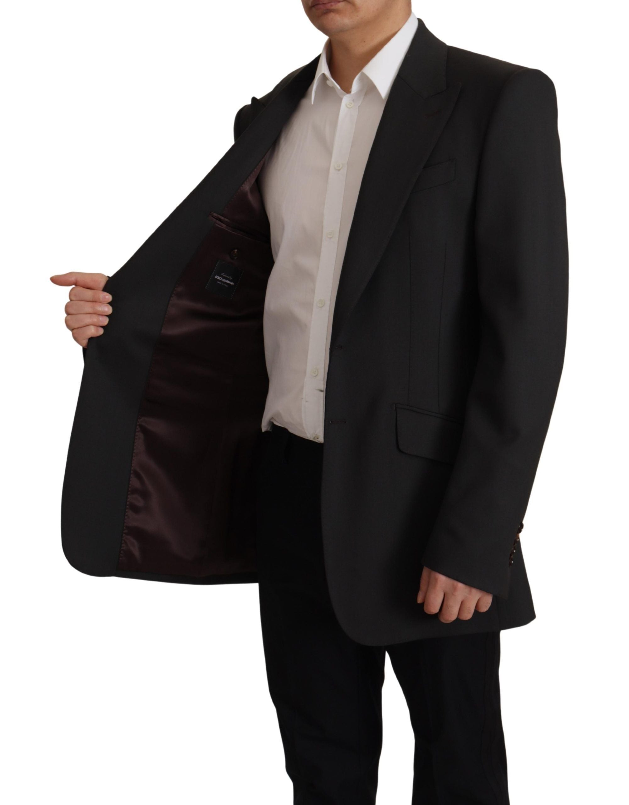 Dolce & Gabbana Schwarzer Blazer aus Wolle mit einfacher Knopfleiste v