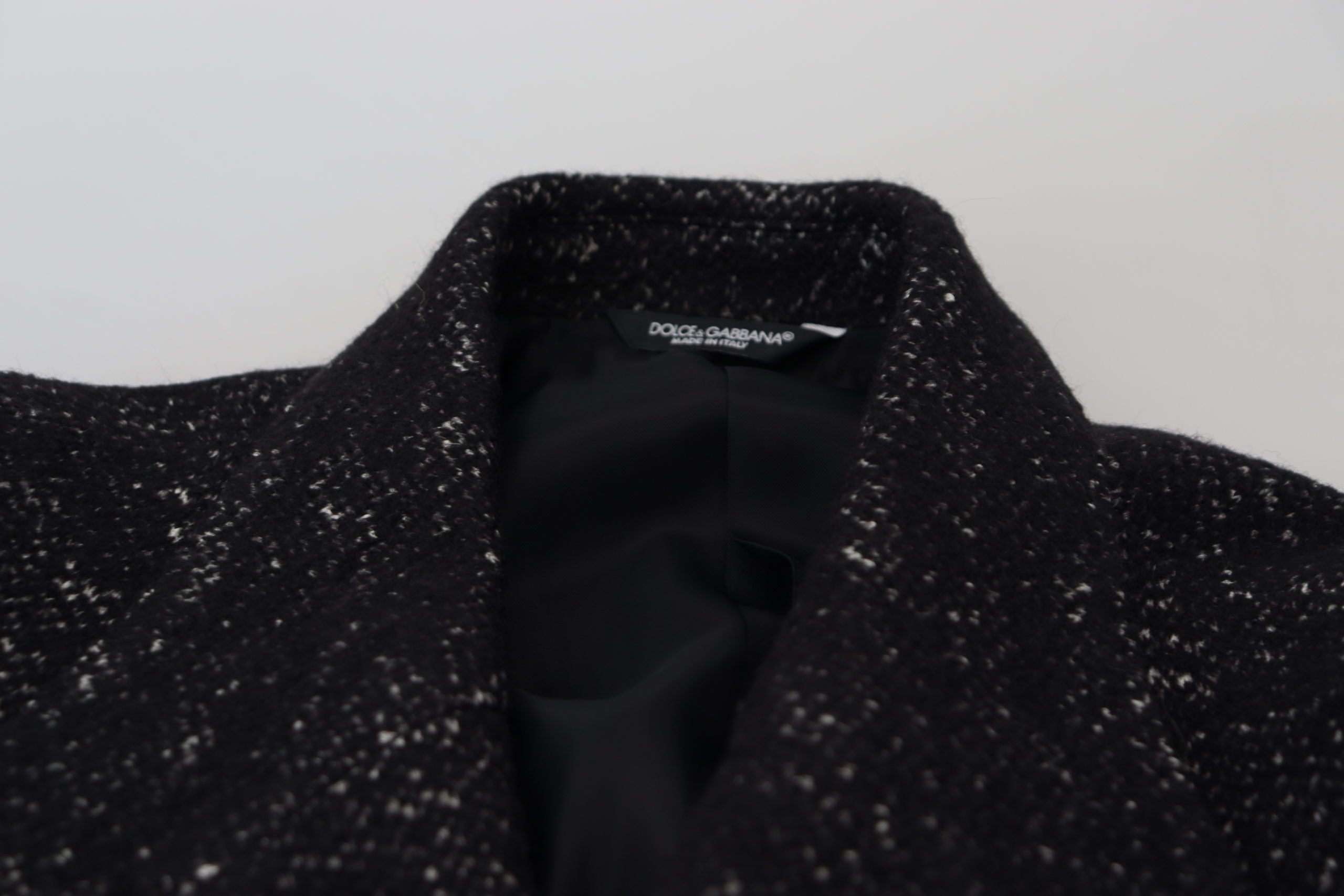 Dolce & Gabbana Schwarzer Doppelreiher aus Wolle Herrenjacke