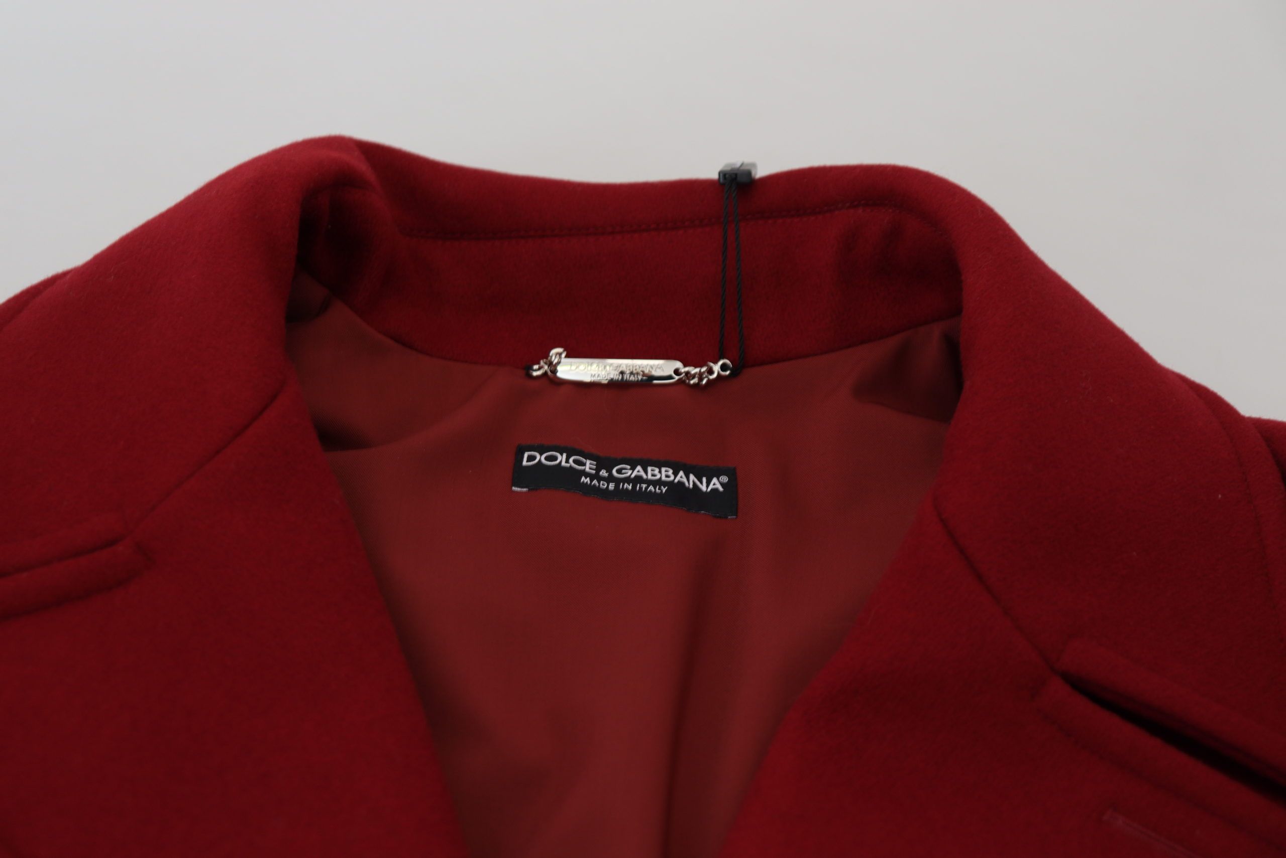 Dolce & Gabbana Roter Zweireihiger Wollmantel