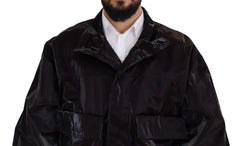 Dolce & Gabbana Bordeaux Nylon Heren Jas met Kraag