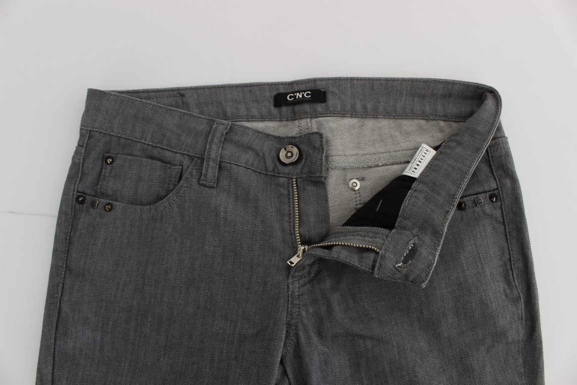 Costume National Graue Slim Fit Jeans aus Baumwollmischung