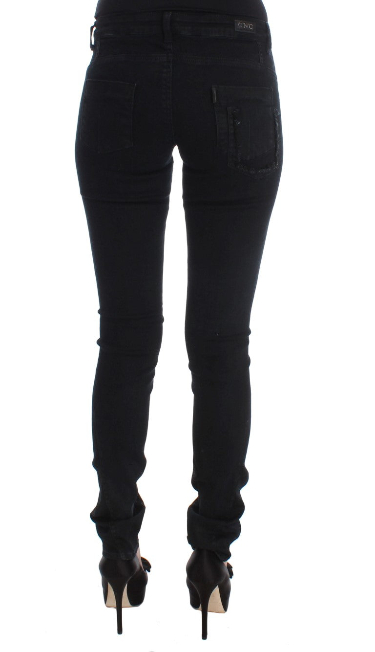 Costume National Schwarze schmale Jeans aus Baumwolle