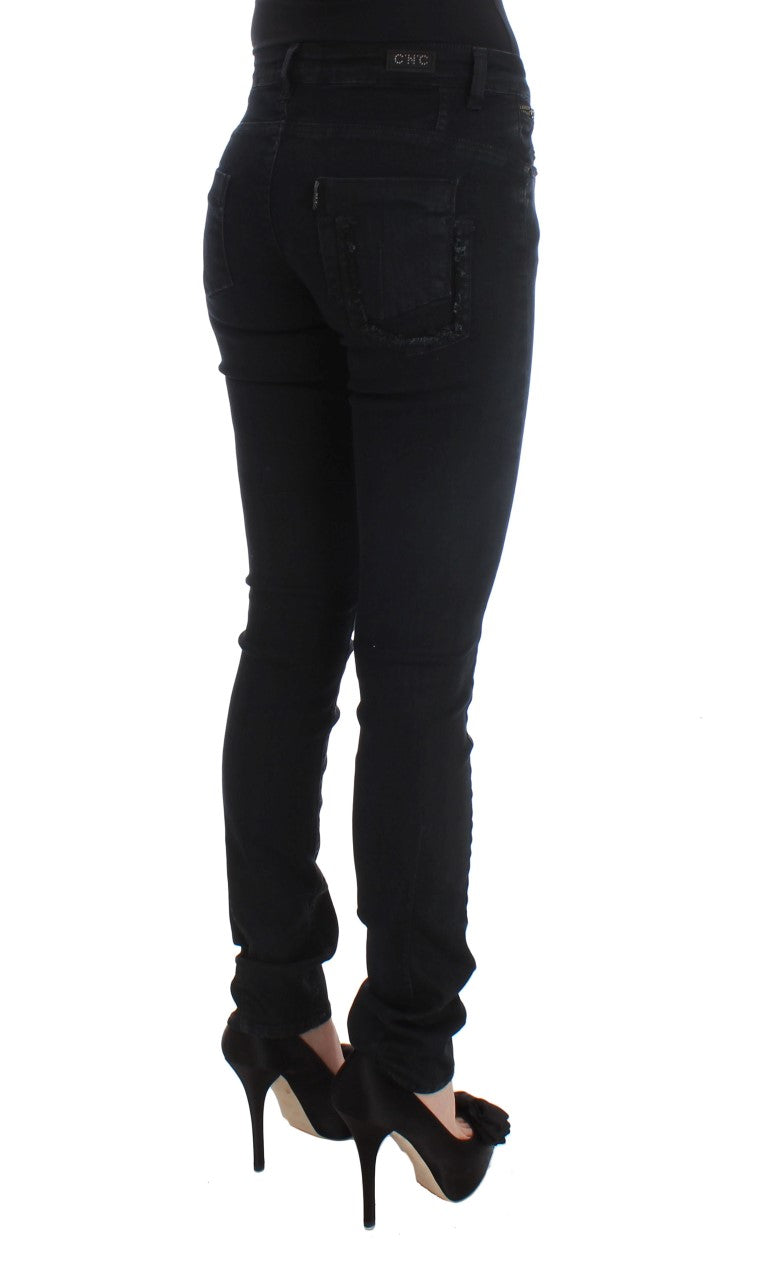 Costume National Schwarze schmale Jeans aus Baumwolle