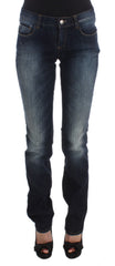 Costume National Blaue Slim-Fit Bootcut Jeans aus Baumwolle