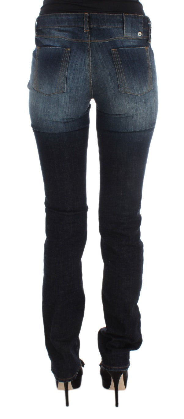 Costume National Blaue Slim-Fit Bootcut Jeans aus Baumwolle