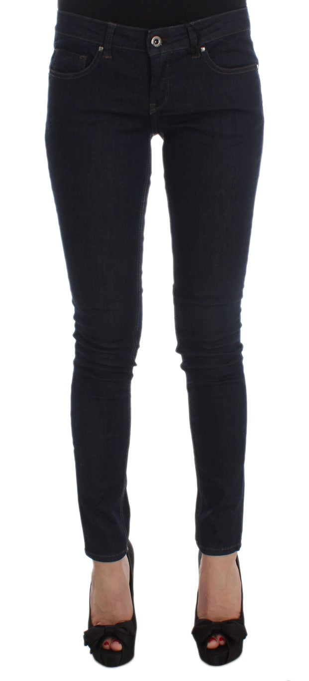 Costume National Jeans aus blauem Baumwollgemisch, schmale Passform