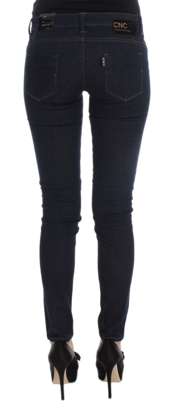 Costume National Jeans aus blauem Baumwollgemisch, schmale Passform