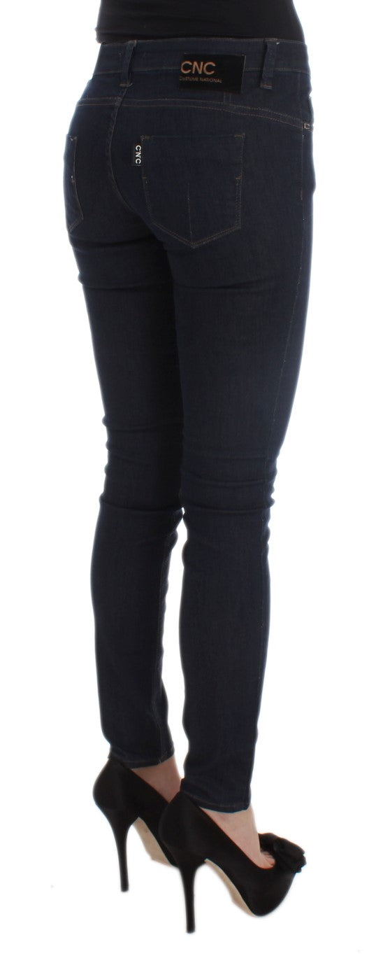 Costume National Jeans aus blauem Baumwollgemisch, schmale Passform
