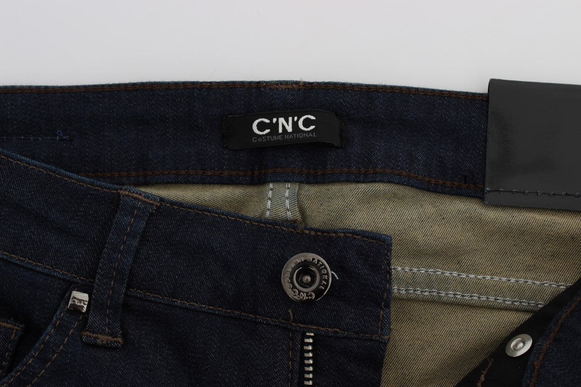 Costume National Jeans aus blauem Baumwollgemisch, schmale Passform