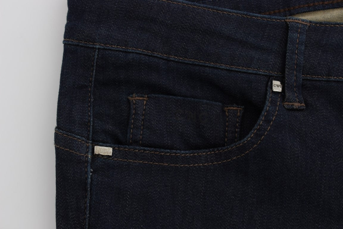 Costume National Jeans aus blauem Baumwollgemisch, schmale Passform