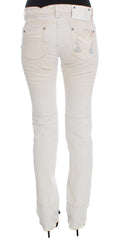 Costume National Weiße Slim Fit Bootcut Jeans aus Baumwolle