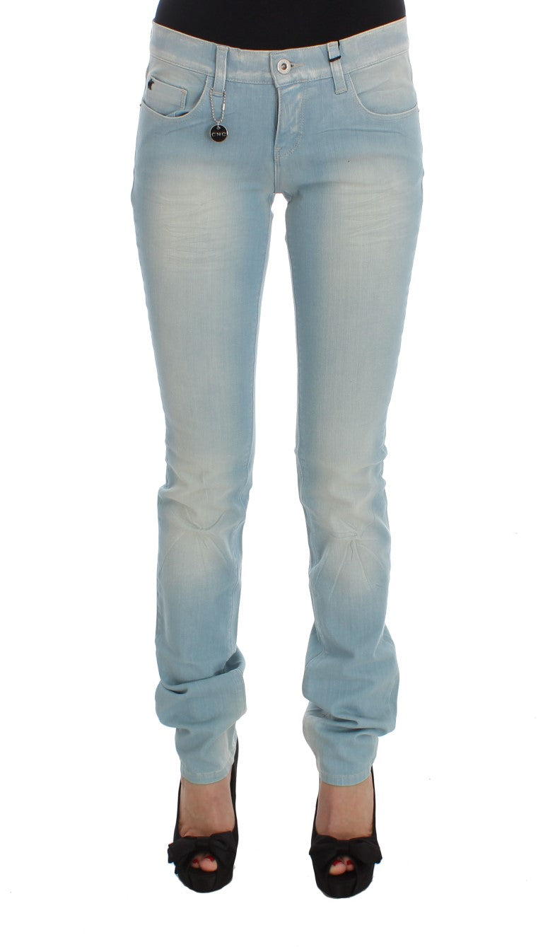 Costume National Blaue Super Slim Fit Jeans aus Baumwollmischung