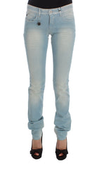 Costume National Blaue Super Slim Fit Jeans aus Baumwollmischung