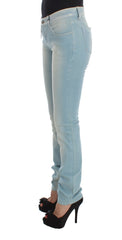 Costume National Blaue Super Slim Fit Jeans aus Baumwollmischung