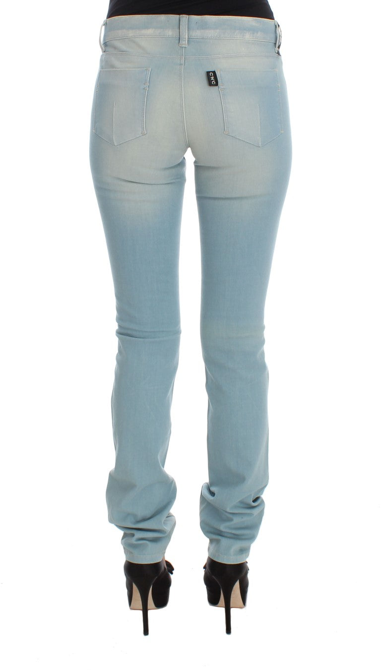 Costume National Blaue Super Slim Fit Jeans aus Baumwollmischung