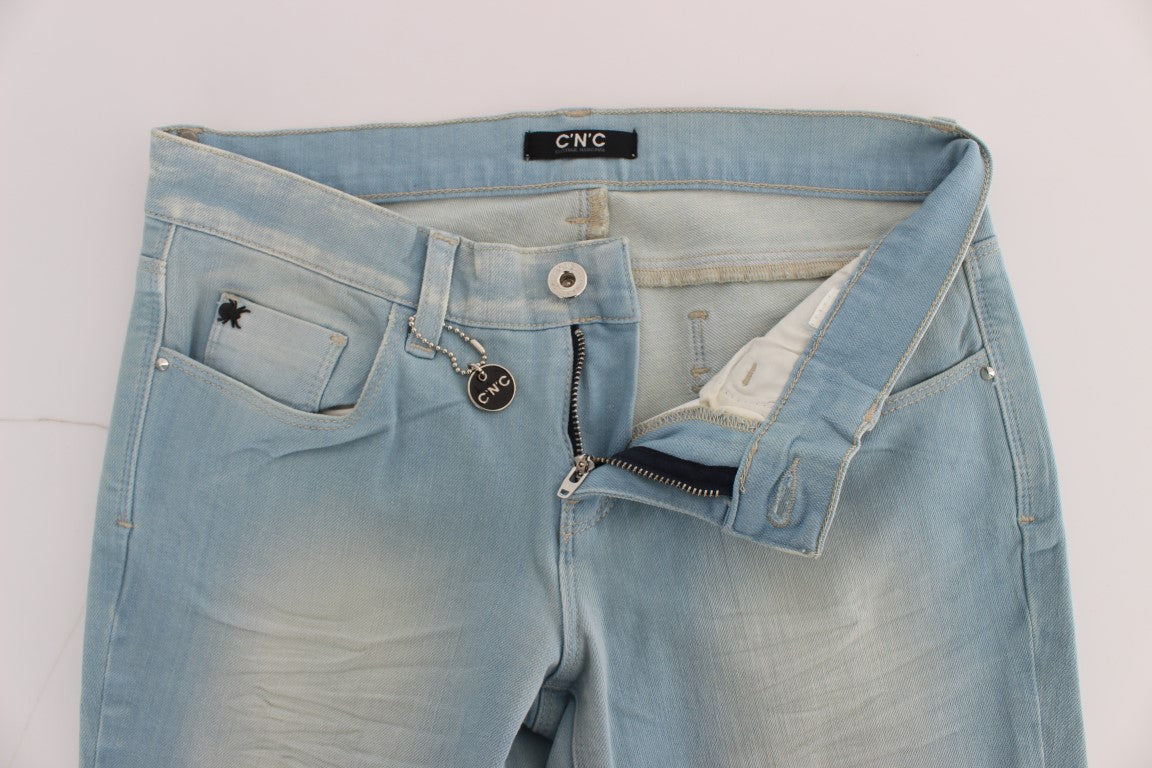 Costume National Blaue Super Slim Fit Jeans aus Baumwollmischung