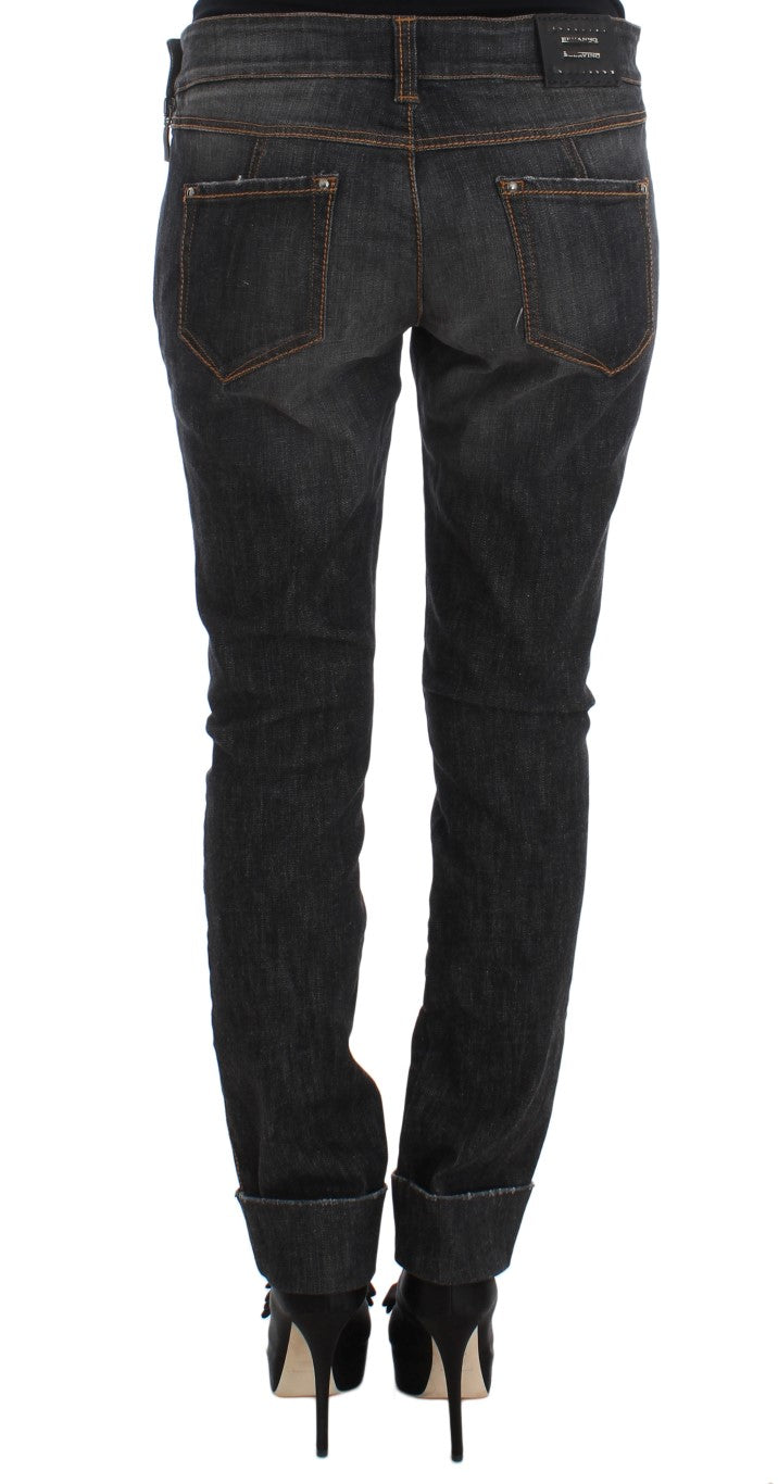 Ermanno Scervino Graue Slim Fit Jeans aus Baumwolle