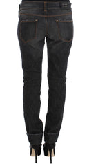 Ermanno Scervino Graue Slim Fit Jeans aus Baumwolle