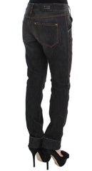 Ermanno Scervino Graue Slim Fit Jeans aus Baumwolle