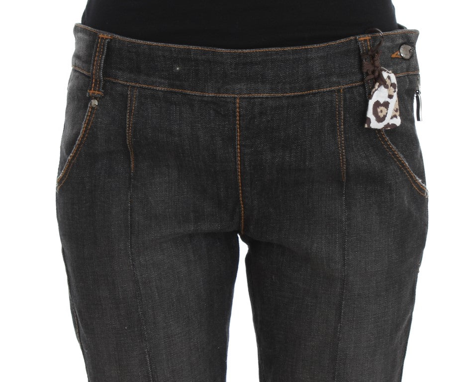 Ermanno Scervino Graue Slim Fit Jeans aus Baumwolle