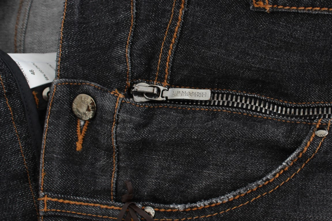 Ermanno Scervino Graue Slim Fit Jeans aus Baumwolle