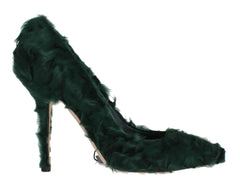 Dolce & Gabbana Pumps aus grünem Xiangao-Lammfell-Leder