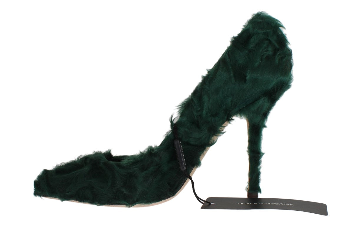 Dolce & Gabbana Pumps aus grünem Xiangao-Lammfell-Leder