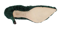 Dolce & Gabbana Pumps aus grünem Xiangao-Lammfell-Leder