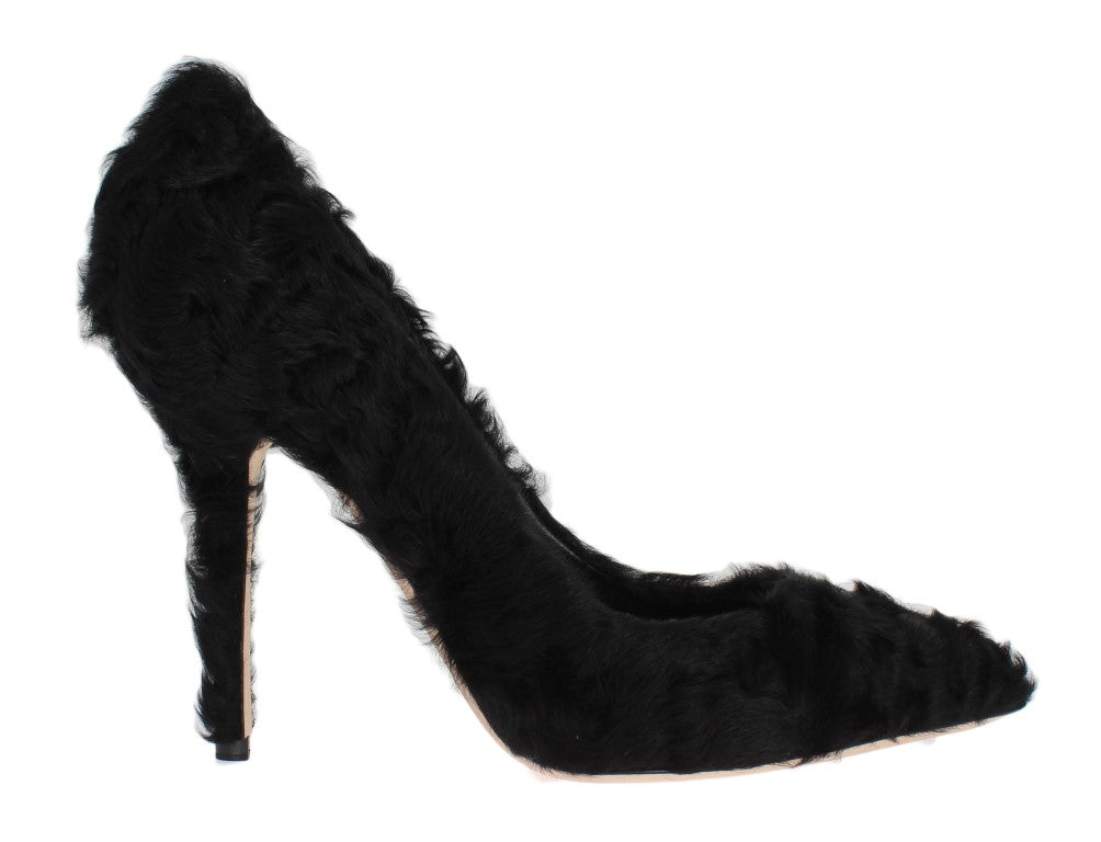 Dolce & Gabbana Pumps aus schwarzem Xiangao Lammfell und Leder