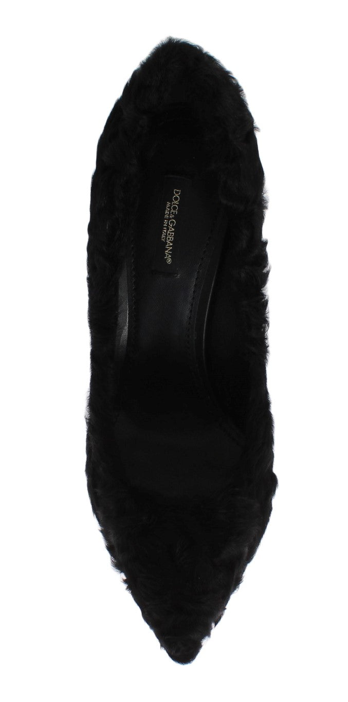 Dolce & Gabbana Pumps aus schwarzem Xiangao Lammfell und Leder