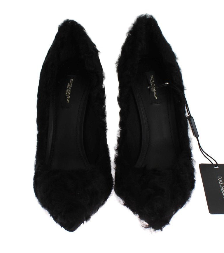 Dolce & Gabbana Pumps aus schwarzem Xiangao Lammfell und Leder