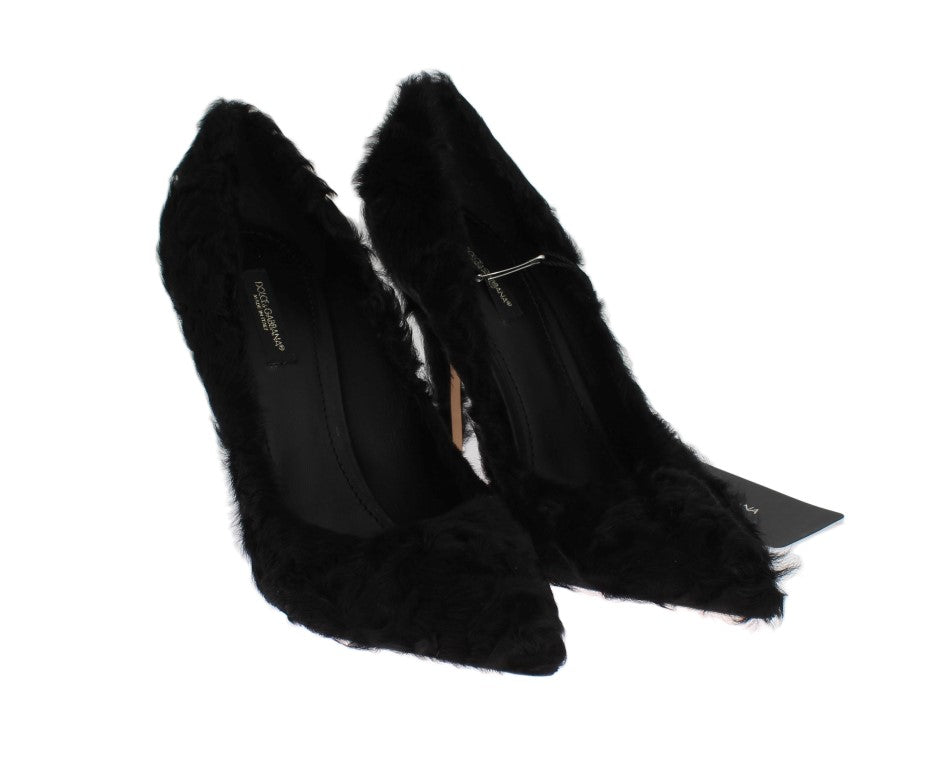 Dolce & Gabbana Pumps aus schwarzem Xiangao Lammfell und Leder