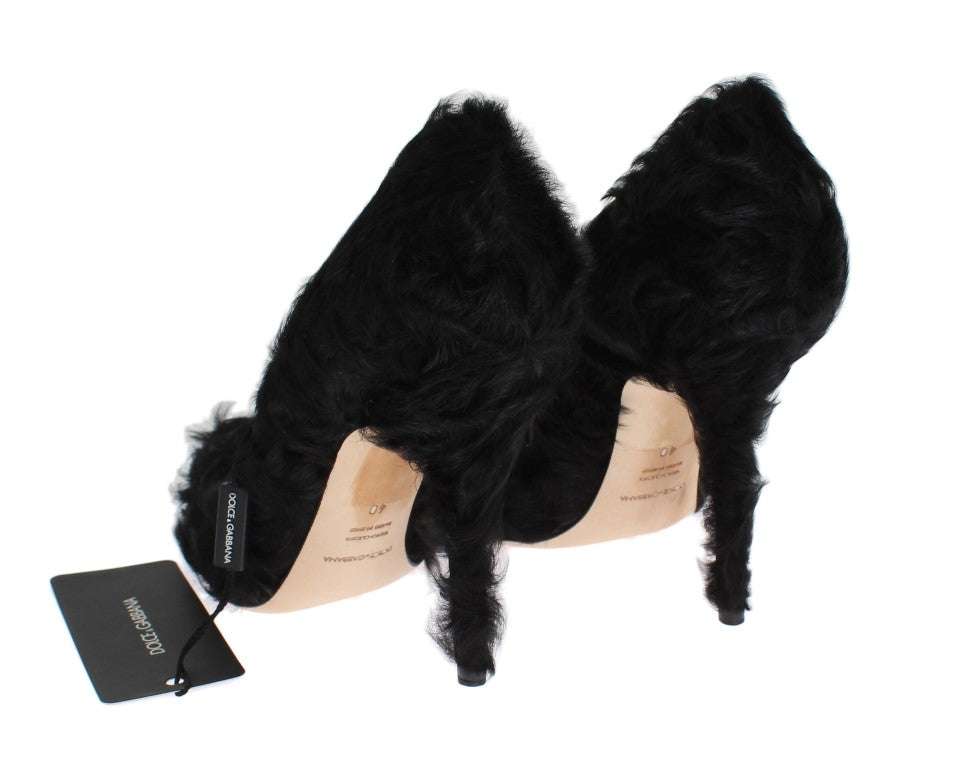 Dolce & Gabbana Pumps aus schwarzem Xiangao Lammfell und Leder