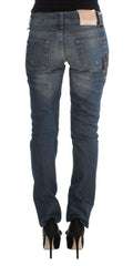 John Galliano Blue Wash Jeans aus Baumwoll-Mix, schmal geschnitten