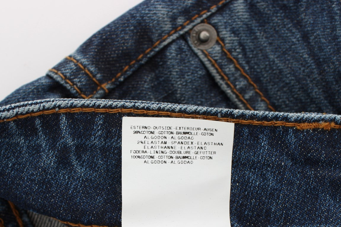 John Galliano Blue Wash Jeans aus Baumwoll-Mix, schmal geschnitten