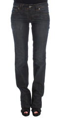 John Galliano Blue Wash Jeans van katoenmix met slim fit en bootcut pijpen