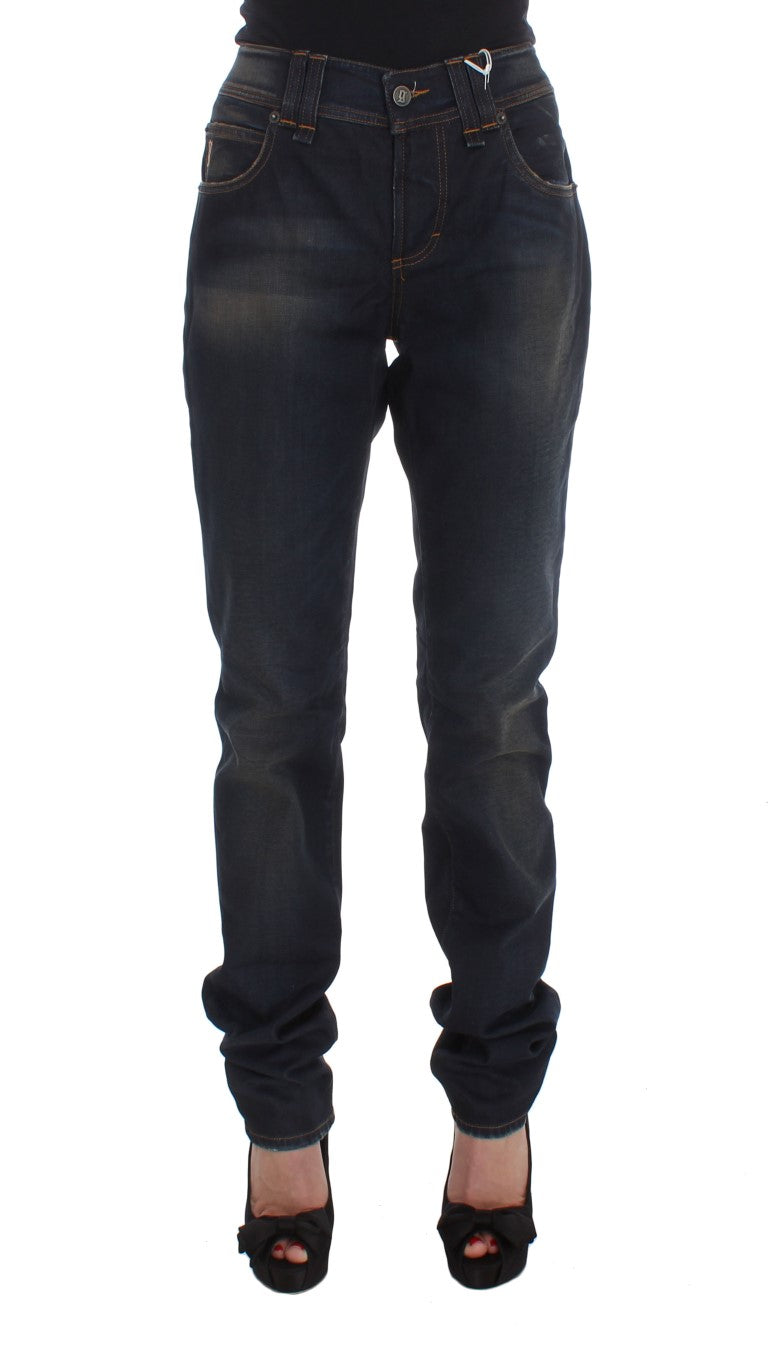 John Galliano Blue Wash Boyfriend Jeans aus Baumwollmischung