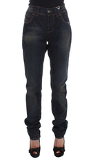 John Galliano Blue Wash Boyfriend Jeans aus Baumwollmischung