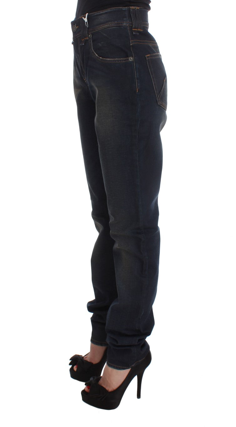 John Galliano Blue Wash Boyfriend Jeans aus Baumwollmischung
