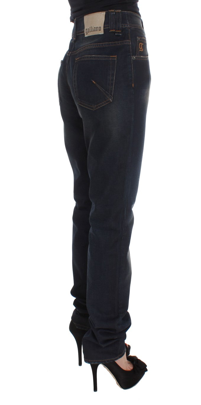 John Galliano Blue Wash Boyfriend Jeans aus Baumwollmischung