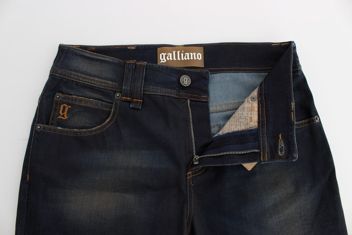 John Galliano Blue Wash Boyfriend Jeans aus Baumwollmischung